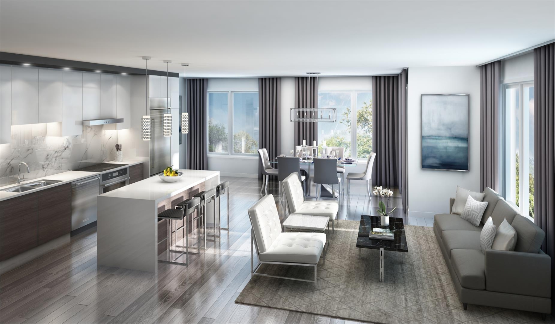 Suite interior rendering of Market District Urban Towns in Pickering
