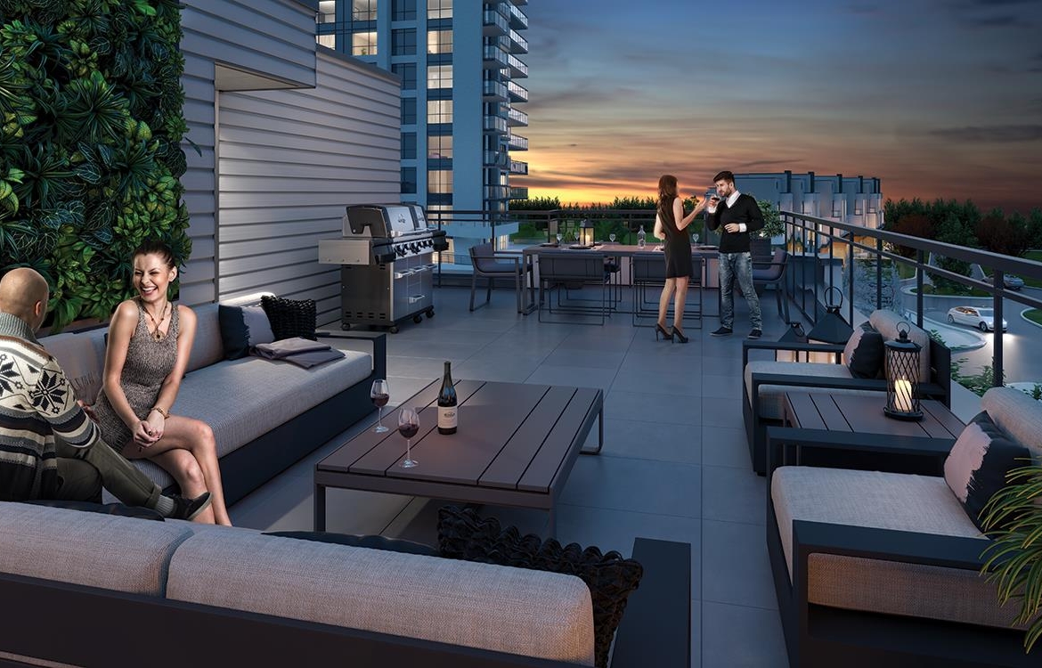 Rendering of SF3 Condos and Towns rooftop terrace