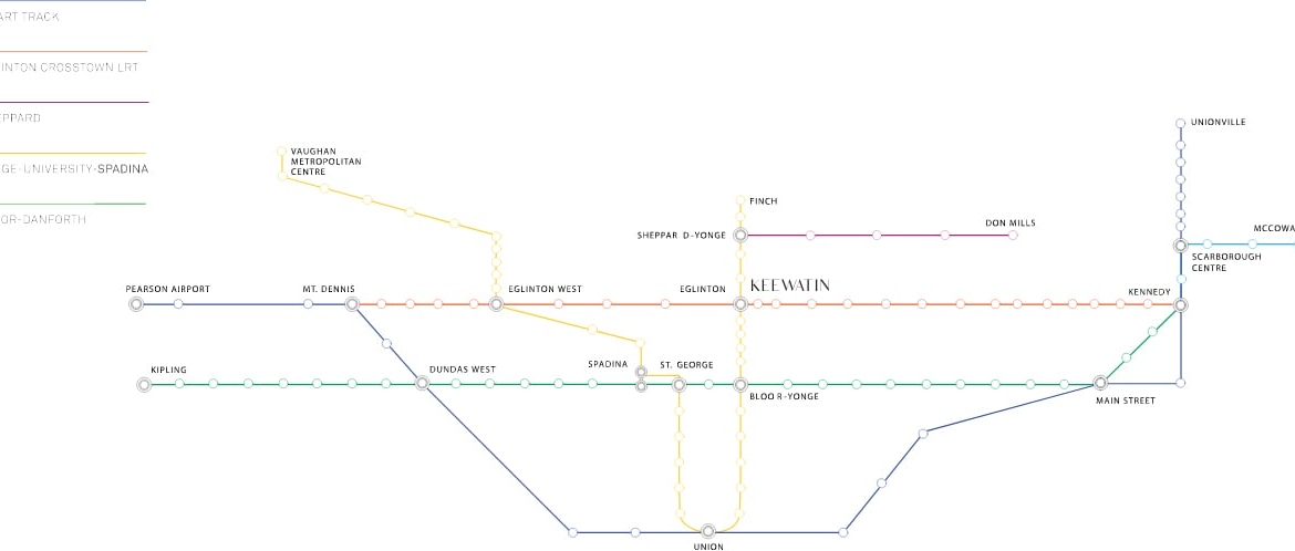 Transit map of Residences on Keewatin Park in Toronto