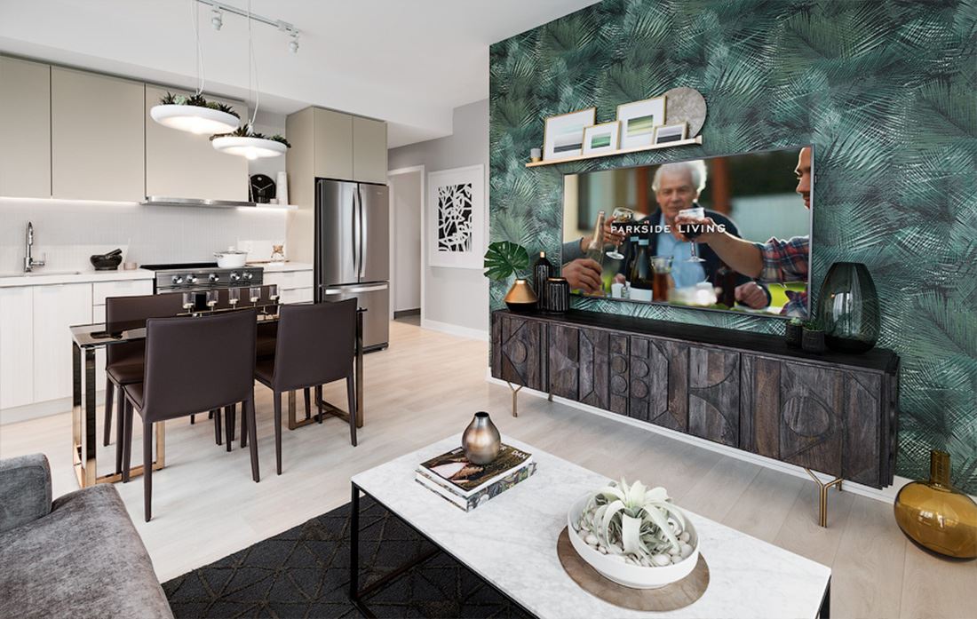 Hillmont at SXSW Model Suite living room open concept