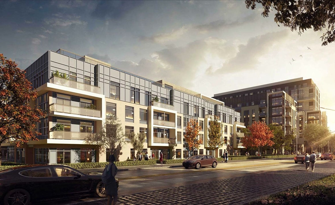 Rendering of 172 Finch West Condos in the evening