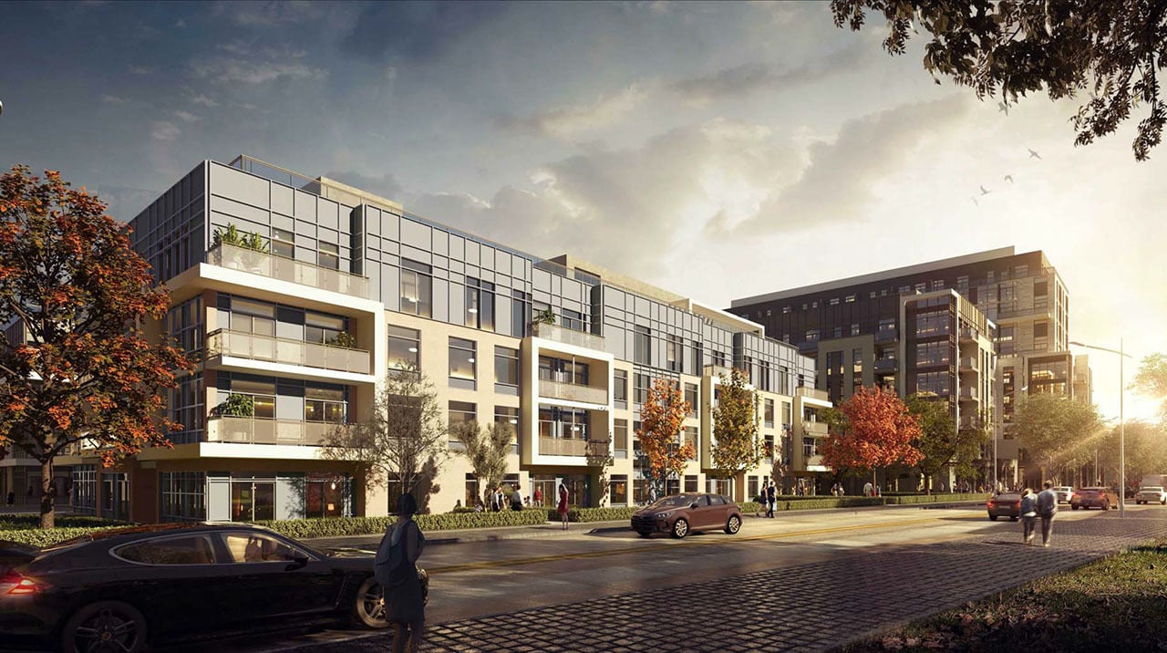Rendering of 172 Finch West Condos in the evening