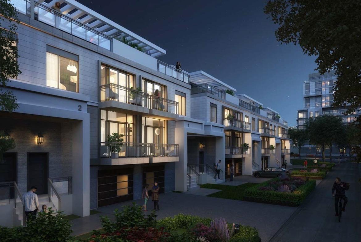 Rendering of 172 Finch West Condos at night