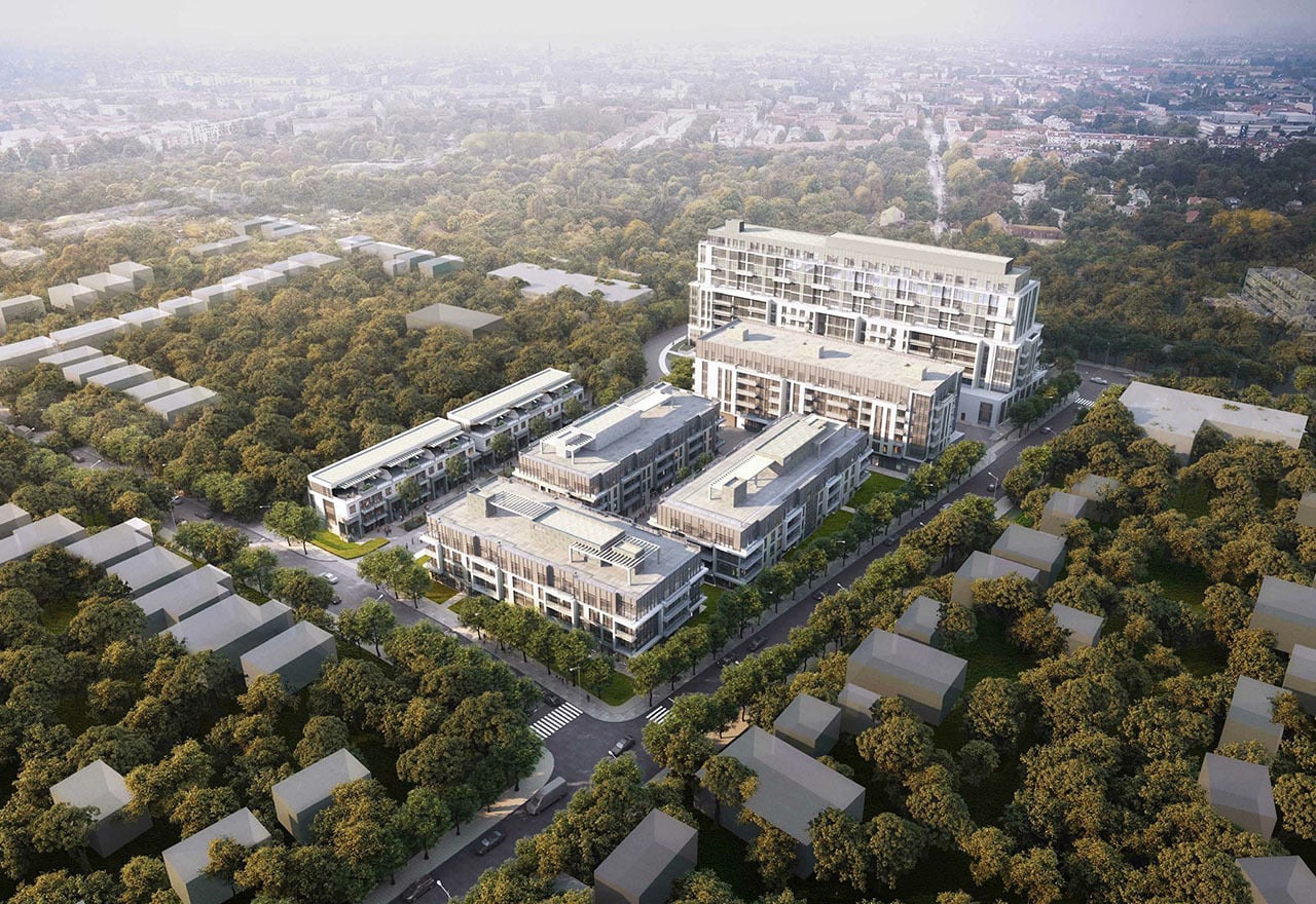 Rendering of 172 Finch West Condos aerial