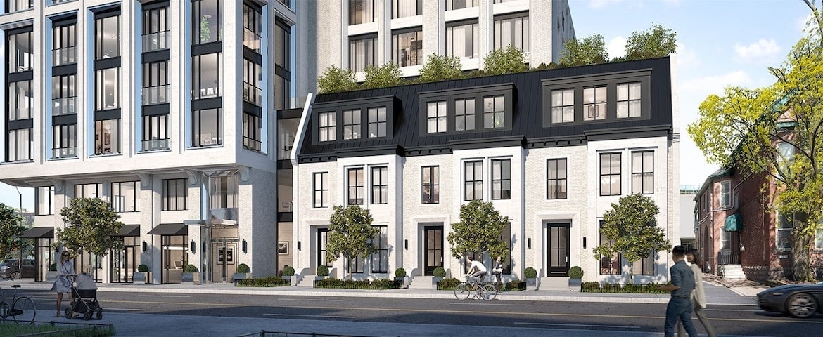 Rendering of 287 Davenport Condos exterior view of townhouses