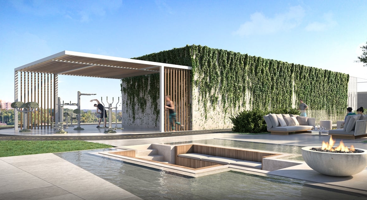 Rendering of 79825 Condos Exterior fitness and water feature