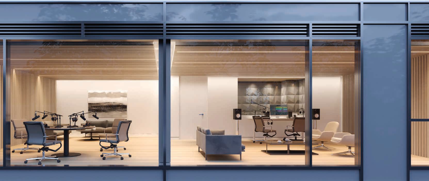Rendering of 79825 Condos Interior meeting room with studio
