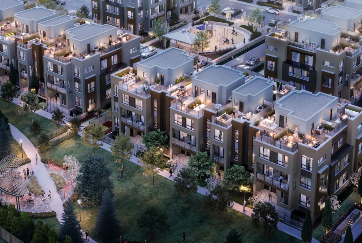 Rendering of Glenway Urban Towns aerial