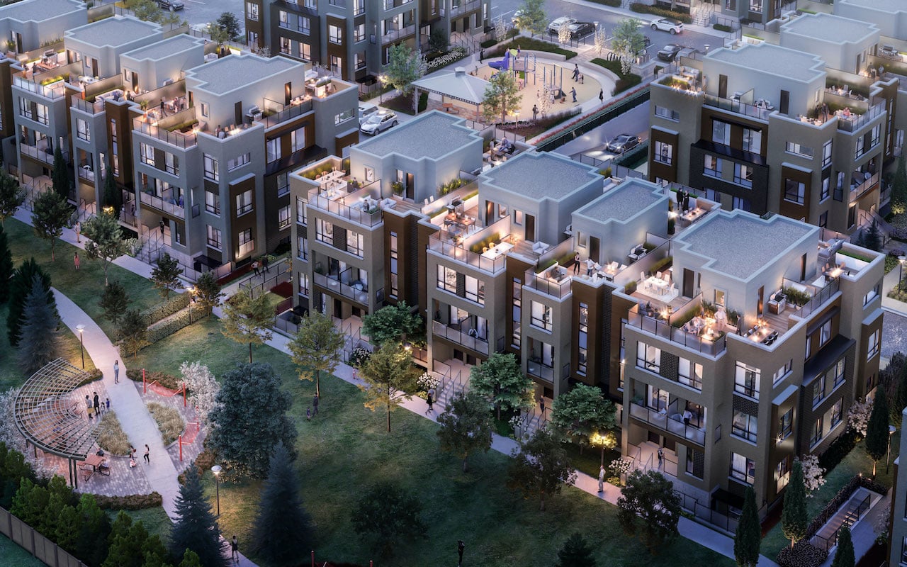 Rendering of Glenway Urban Towns aerial