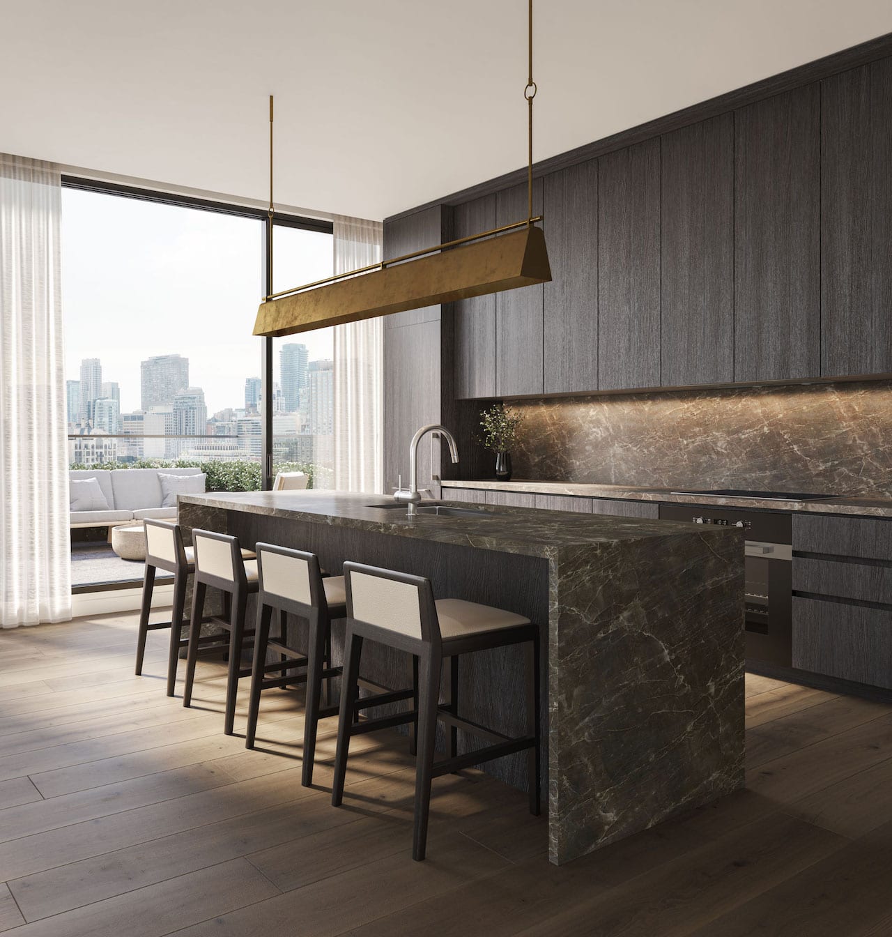 Rendering of The Bedford suite kitchen vignette