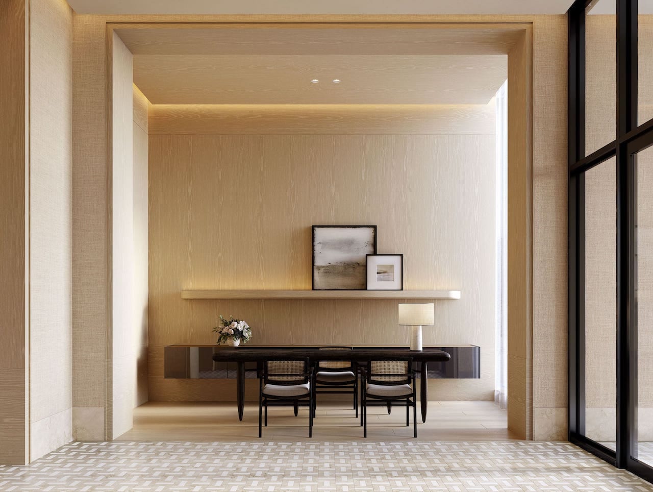 Rendering of The Bedford lobby
