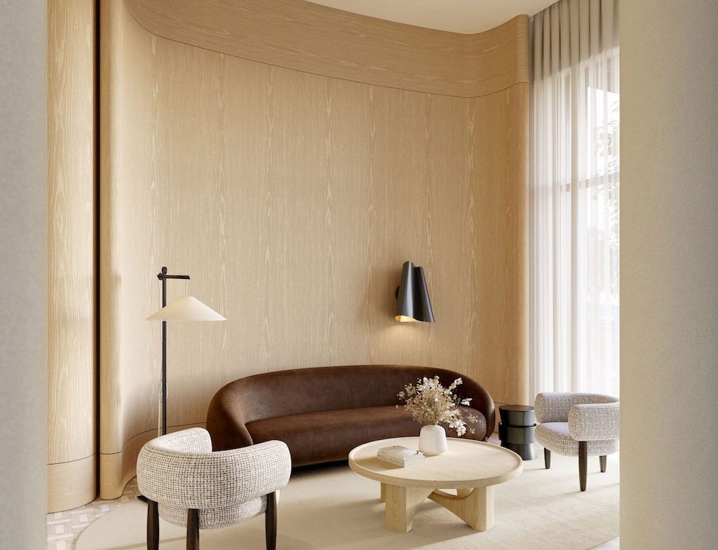 Rendering of The Bedford lobby with lounge