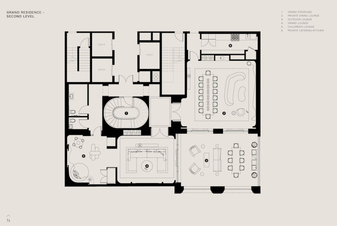 The Bedford second level amenity plan