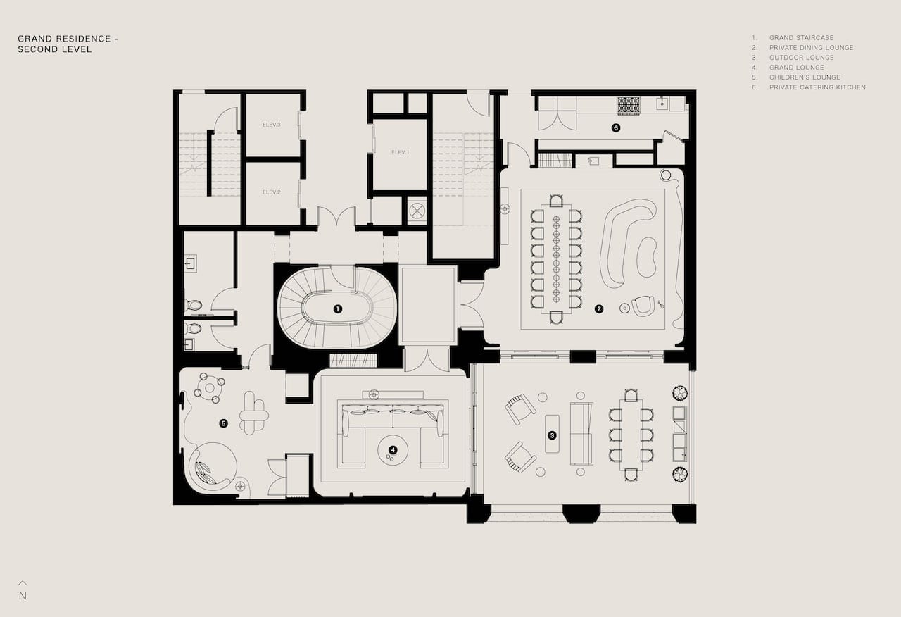 The Bedford second level amenity plan