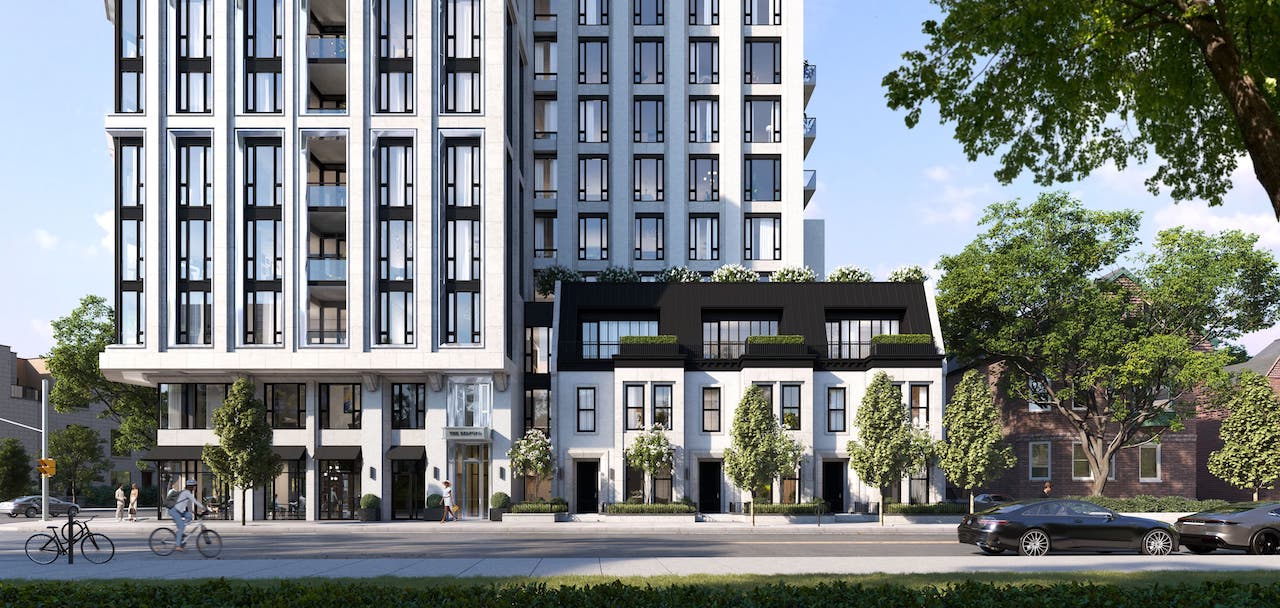 Rendering of The Bedford streetscape