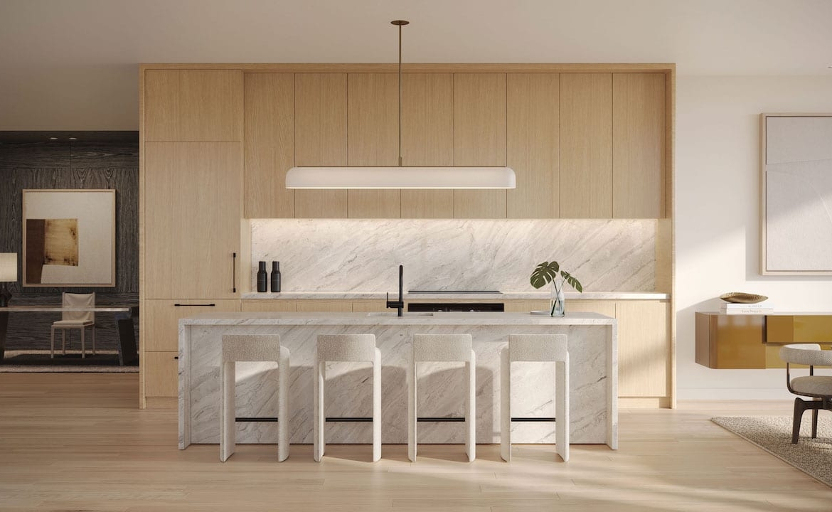 Rendering of The Bedford suite kitchen area