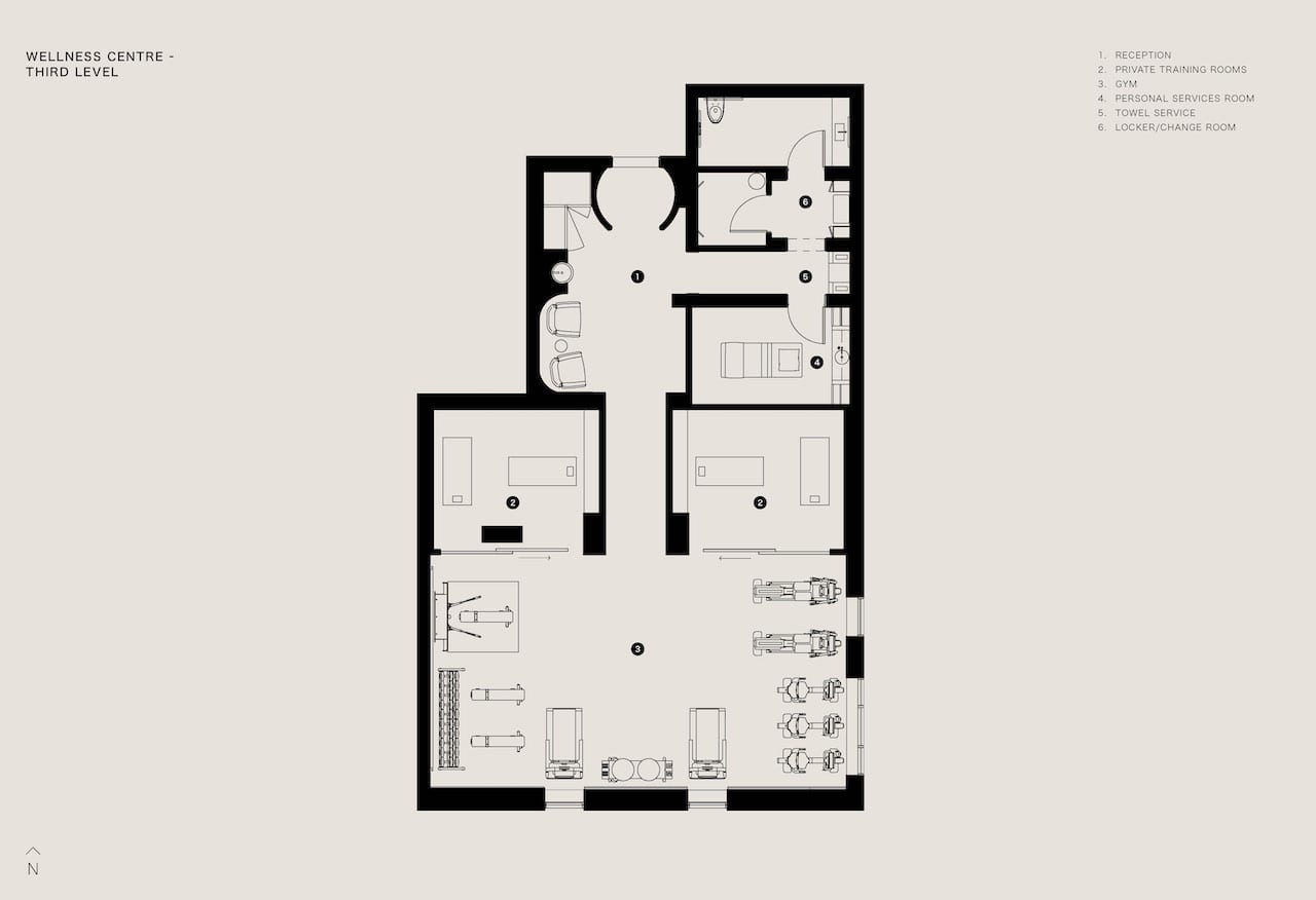 The Bedford third level amenity plan