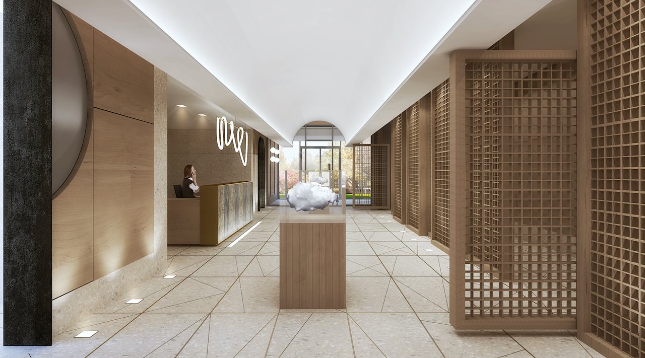 Crest Condos interior lobby entrances