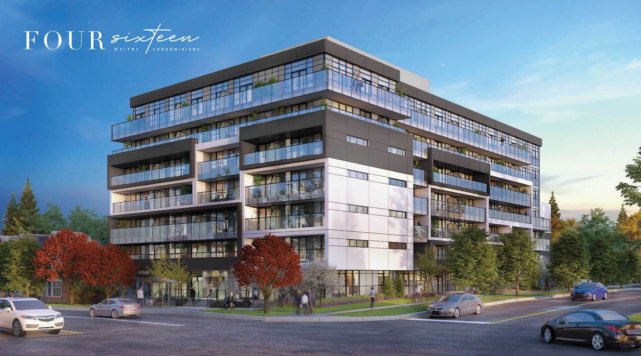 Rendering of Four Sixteen Whitby Condos exterior