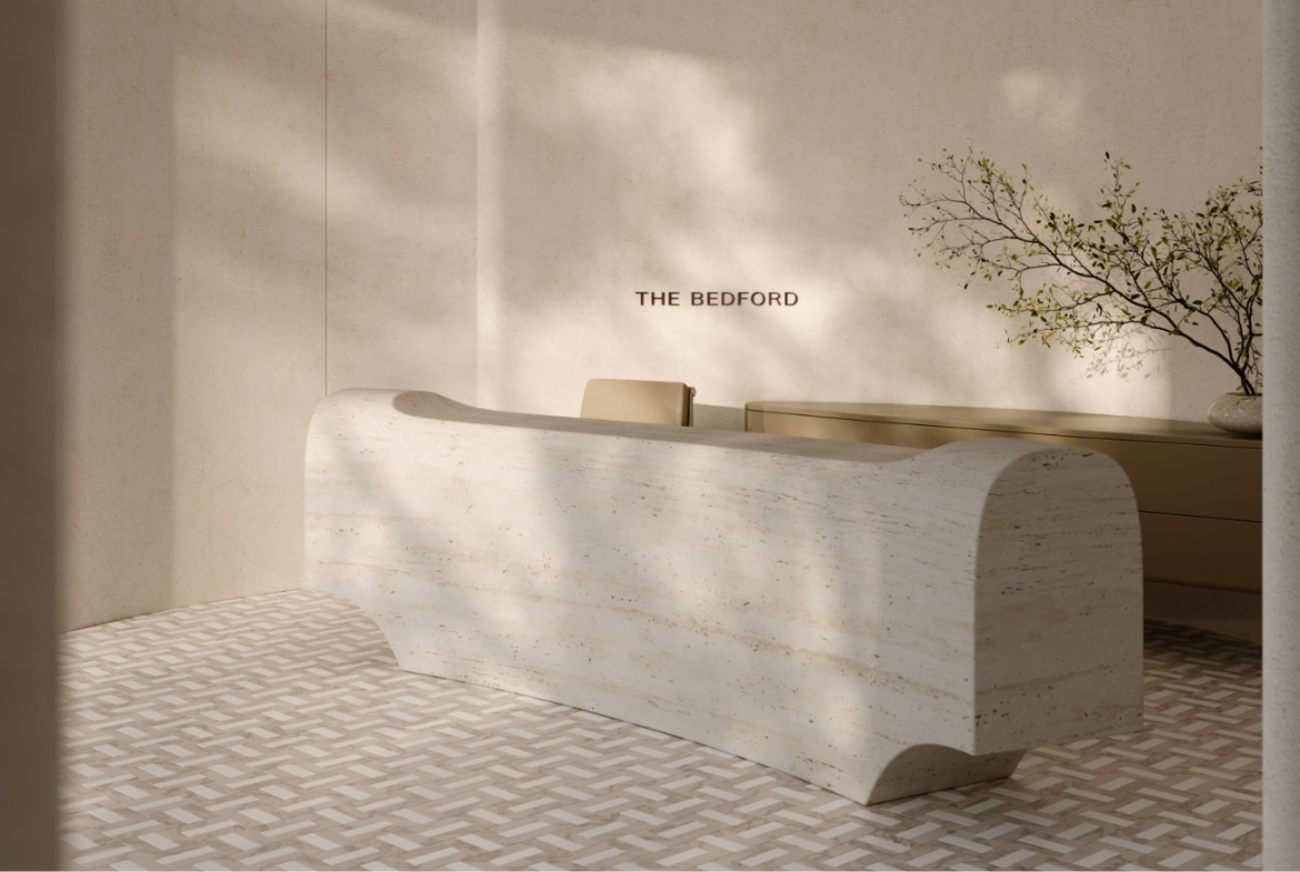 Rendering of The Bedford Condos lobby