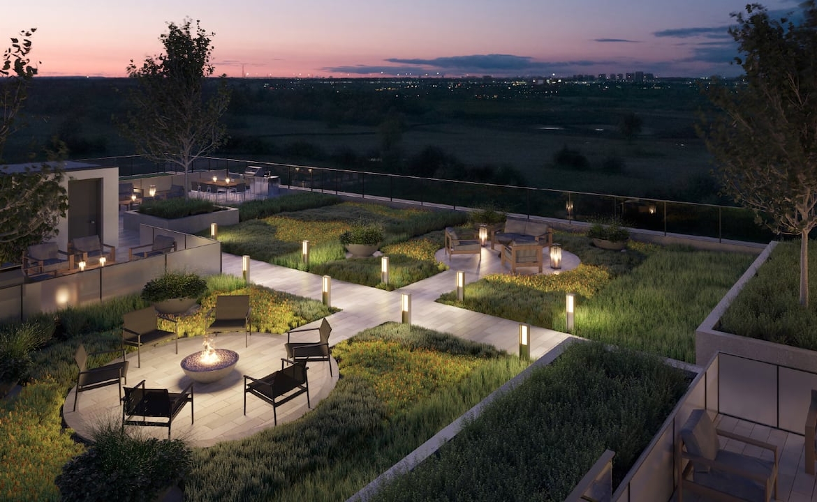 Rendering of The Wilmot Condos exterior rooftop terrace