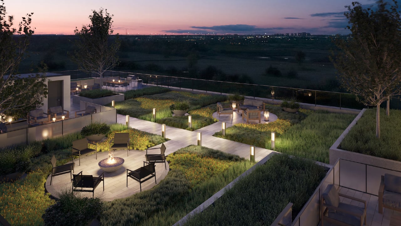 Rendering of The Wilmot Condos exterior rooftop terrace