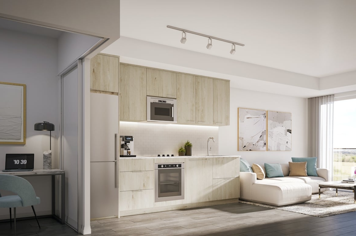 Rendering of The Wilmot Condos Interior suite kitchen