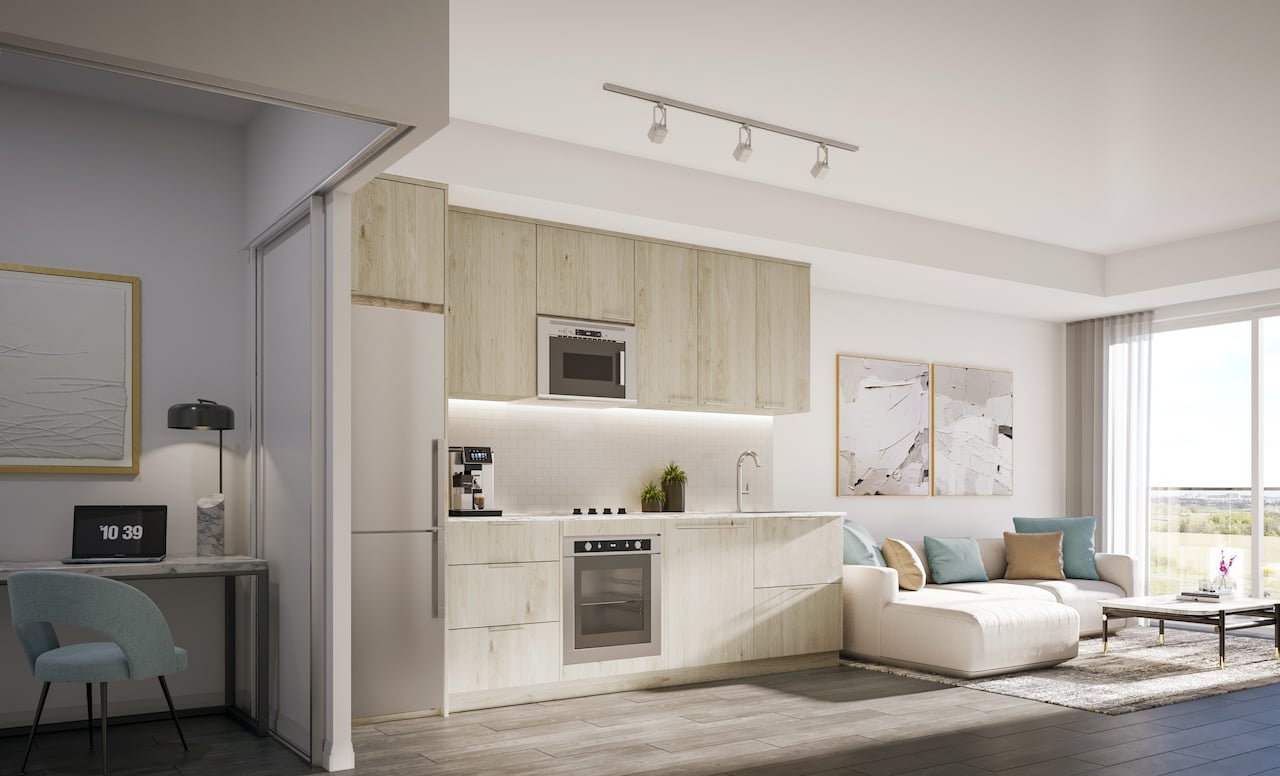 Rendering of The Wilmot Condos Interior suite kitchen