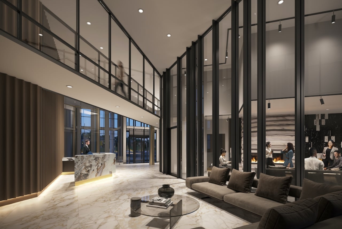 Rendering of The Wilmot Condos Interior lobby