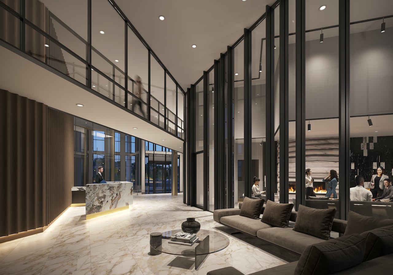 Rendering of The Wilmot Condos Interior lobby