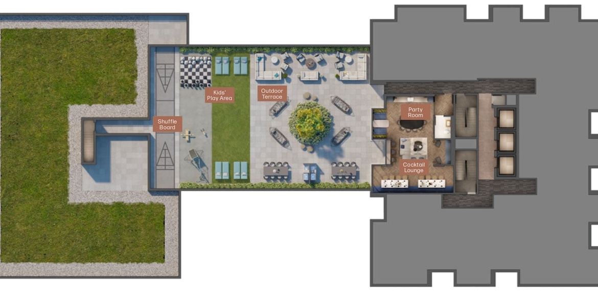 Rendering of Verge Condos 9th floor amenity space