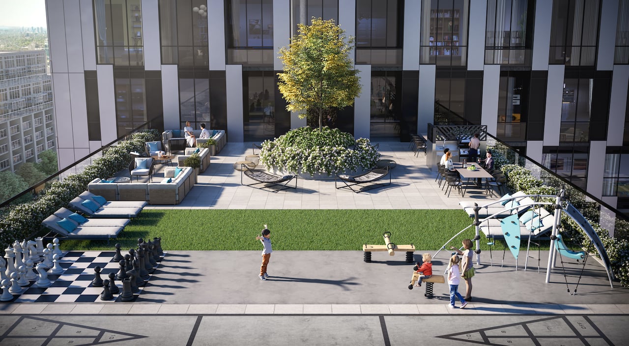 Rendering of Verge Condos exterior terrace