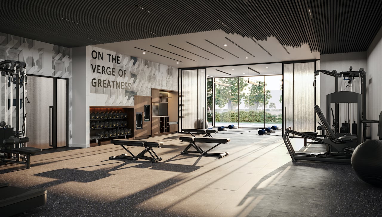 Rendering of Verge Condos fitness studio