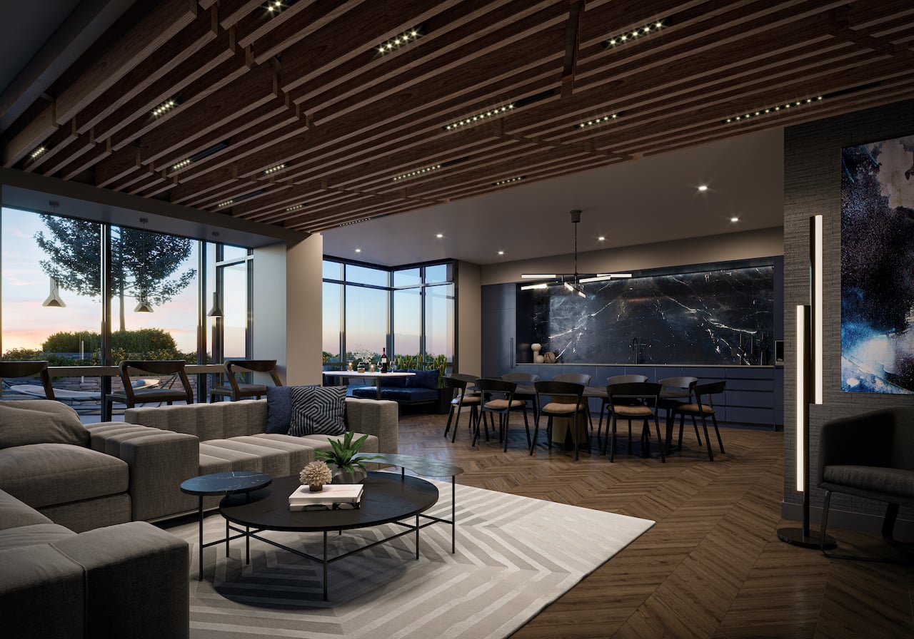 Rendering of Verge Condos party room