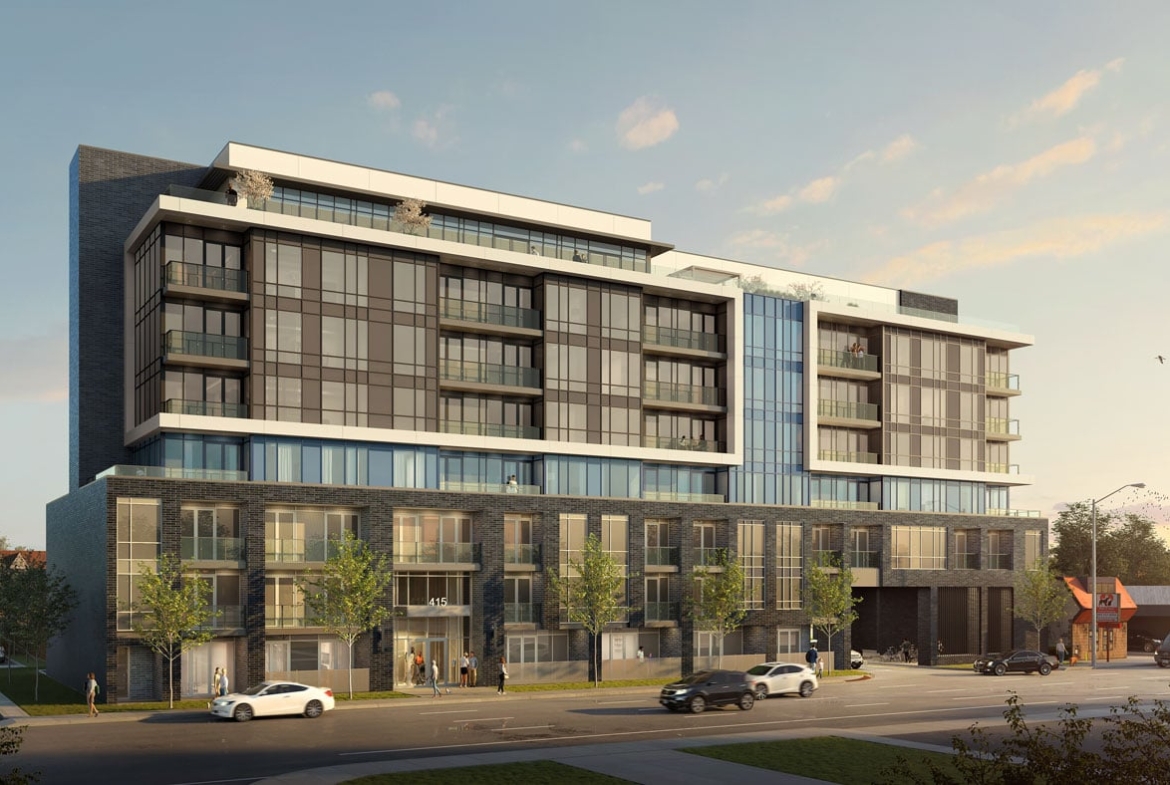 Exterior rendering of WESTGATE on Main Condos in Hamilton