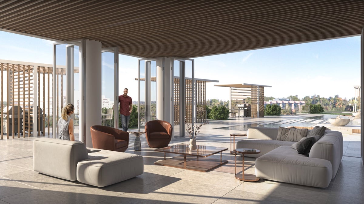 Rendering of Y9825 Condos poolside lounge