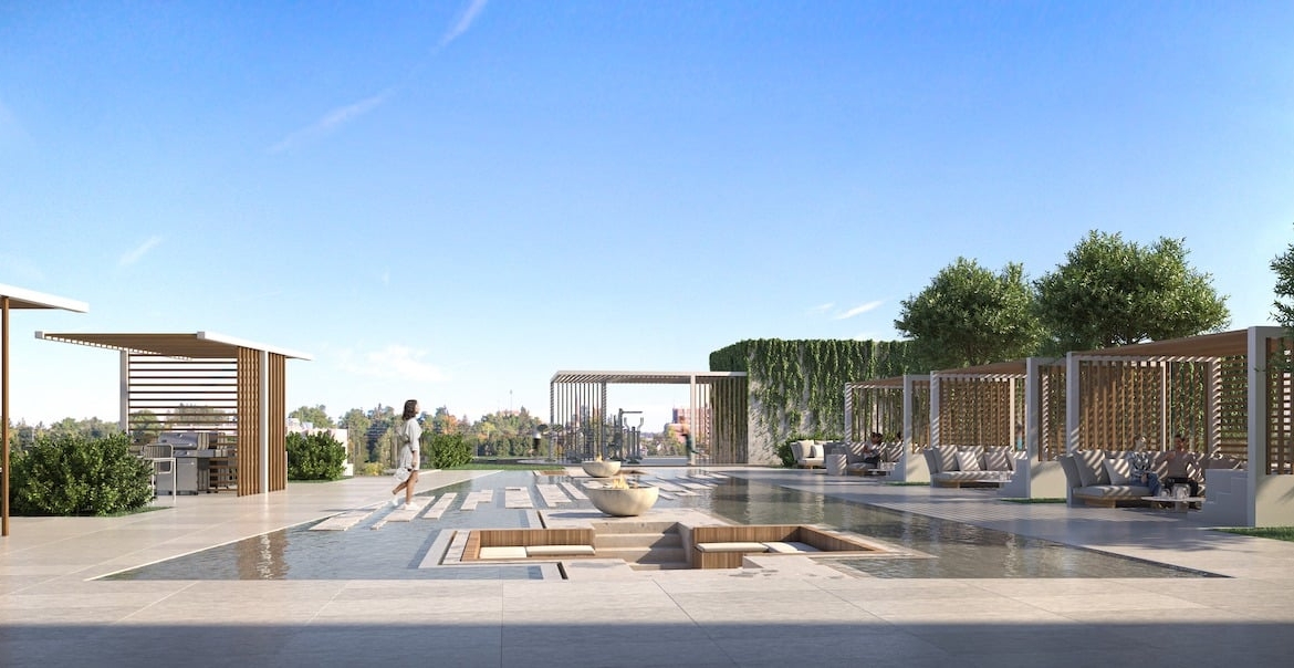 Rendering of Y9825 Condos swimming pool