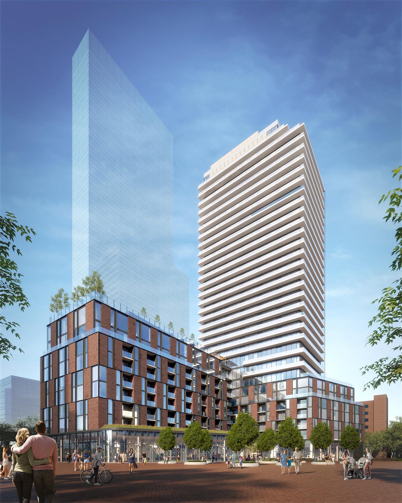 Rendering of 33 Parliament Condos exterior full side view
