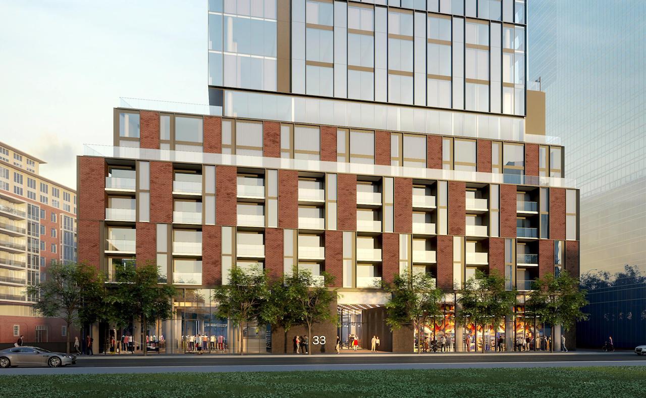 Rendering of 33 Parliament Condos exterior streetview