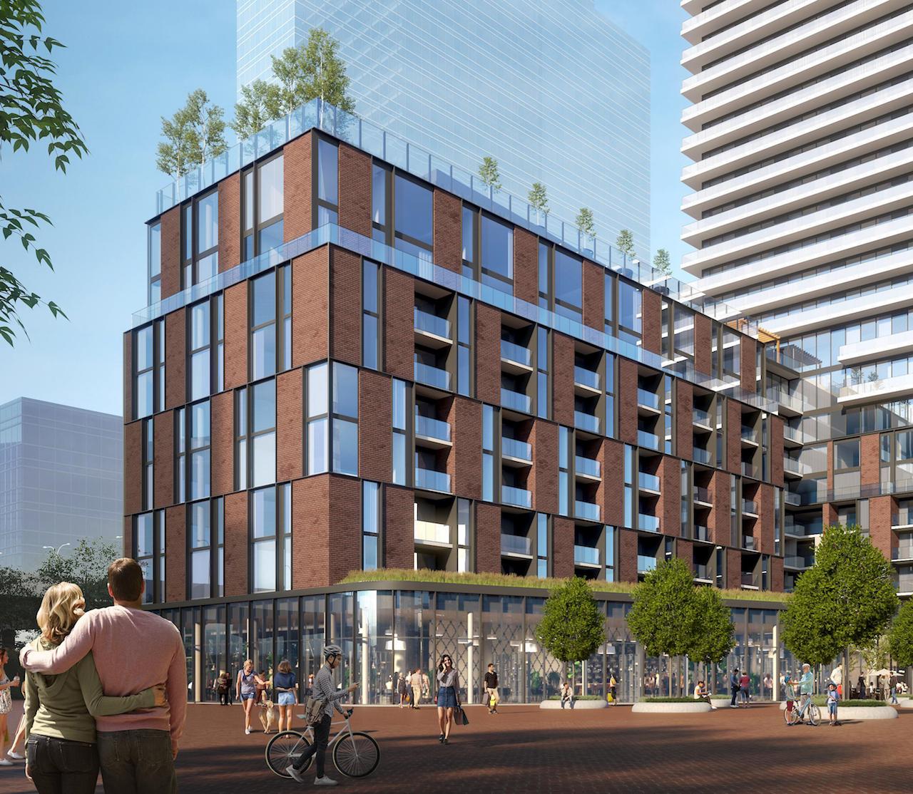 Rendering of 33 Parliament Condos exterior low units
