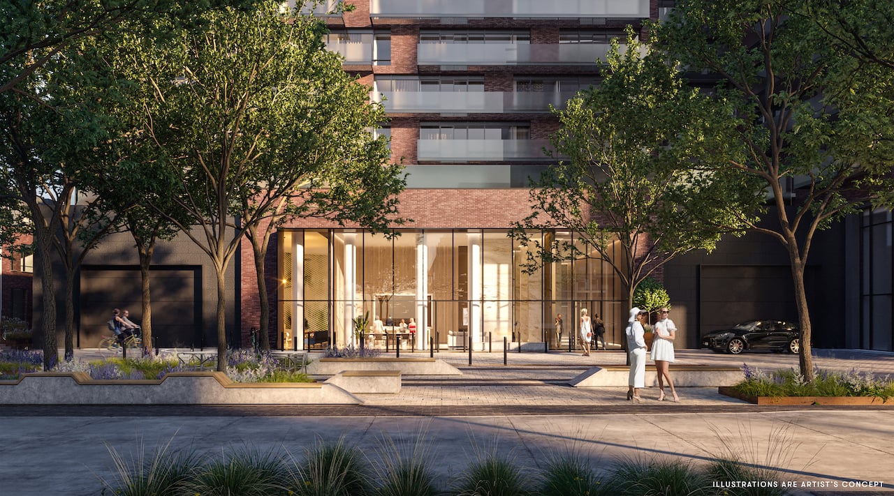 Rendering of Brightwater The Mason exterior entrance