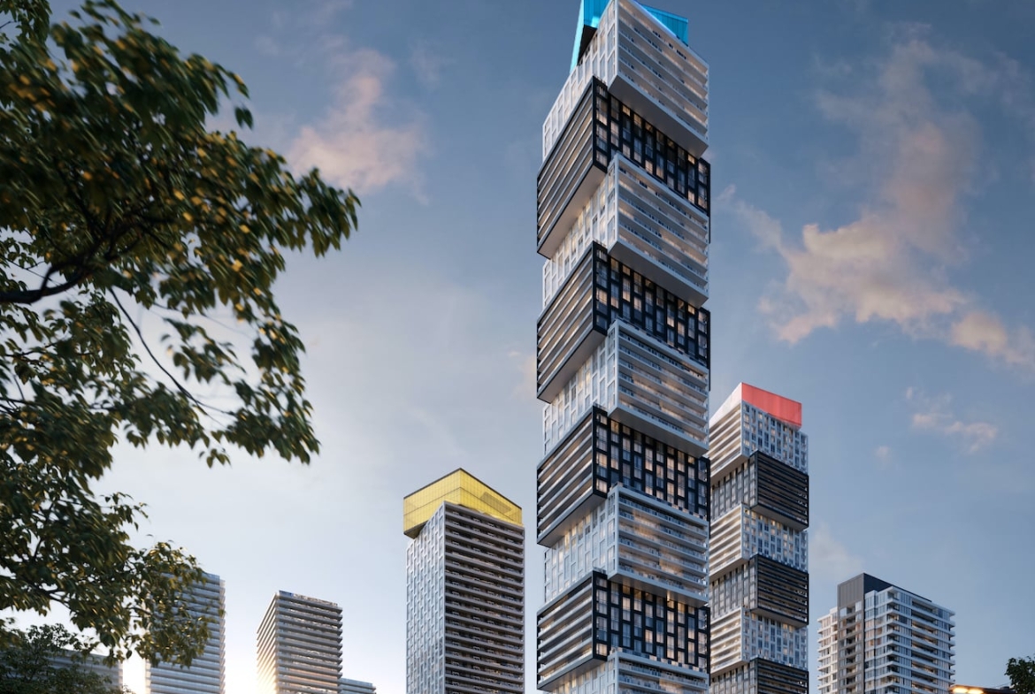Rendering of EX3 Condo towers