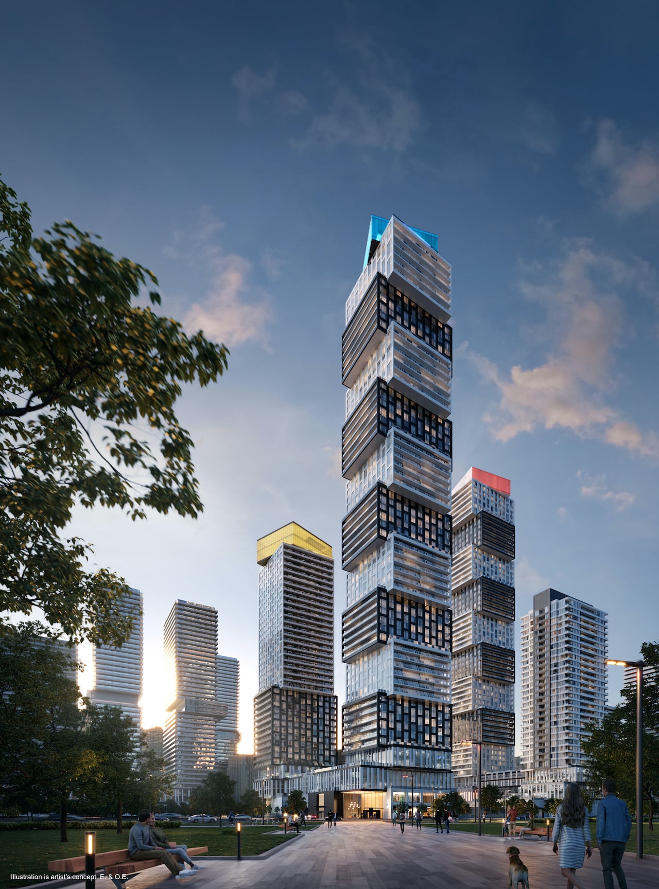 Rendering of EX3 Condo towers