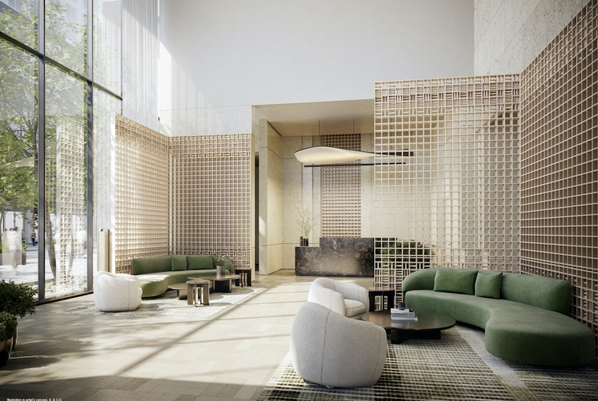 Rendering of EX3 Condos lobby