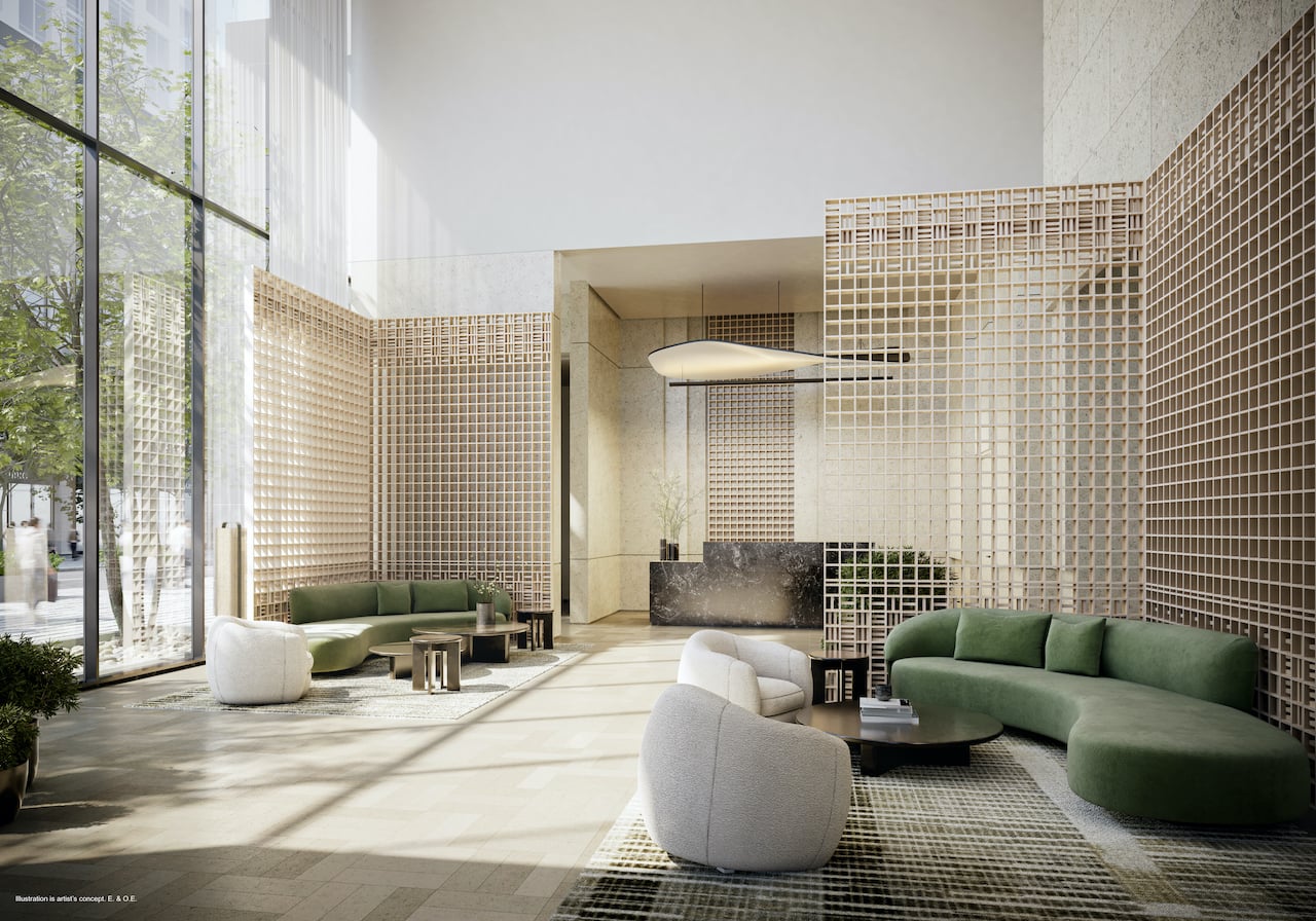 Rendering of EX3 Condos lobby