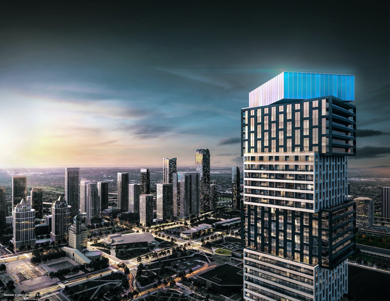 Rendering of EX3 Condos exterior view