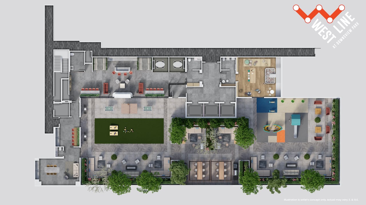WestLine Condos amenity plan rooftop