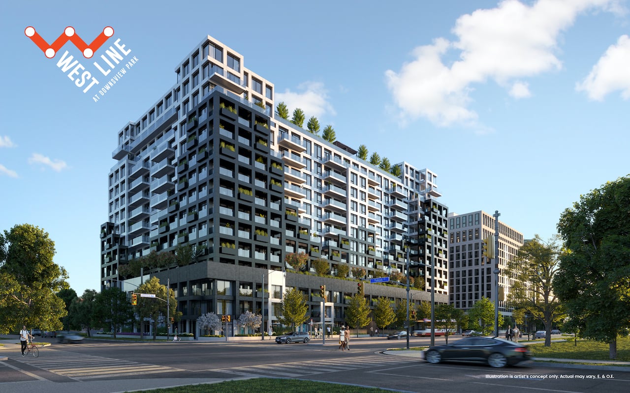 Rendering of WestLine Condos exterior full view