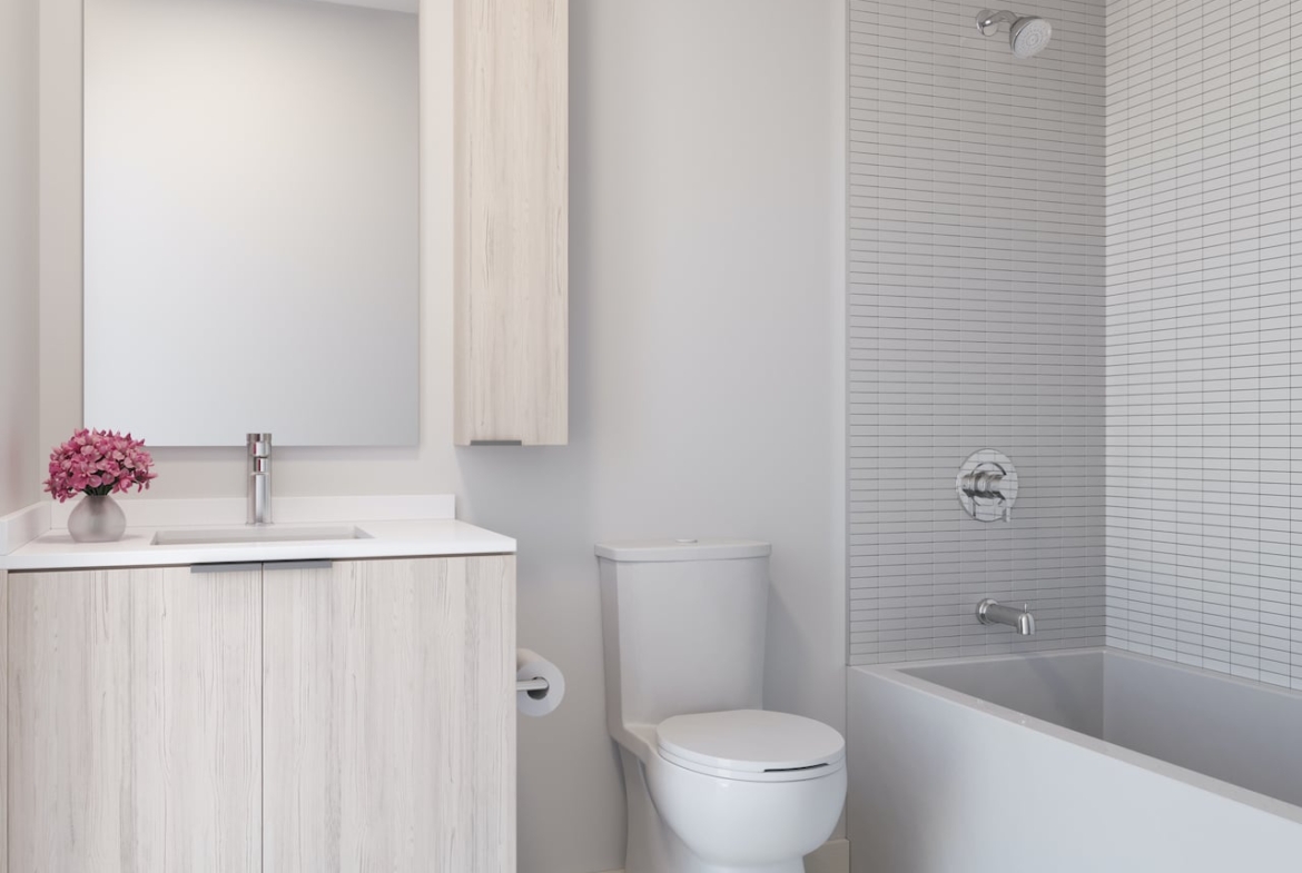 Rendering of Arte Residences bathroom neige