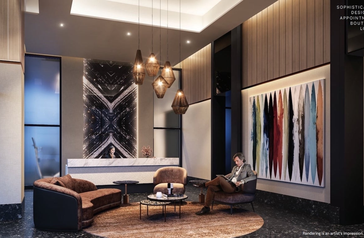 Rendering of ELLE Condos lobby